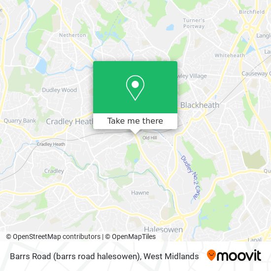 Barrs Road (barrs road halesowen) map