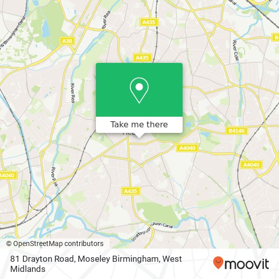 81 Drayton Road, Moseley Birmingham map