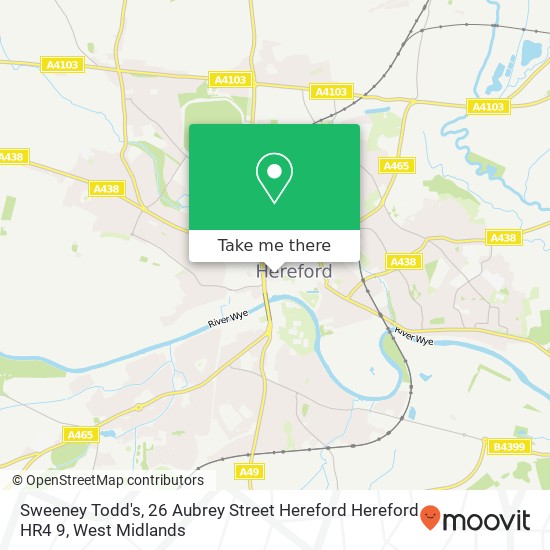 Sweeney Todd's, 26 Aubrey Street Hereford Hereford HR4 9 map
