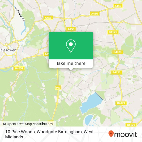 10 Pine Woods, Woodgate Birmingham map