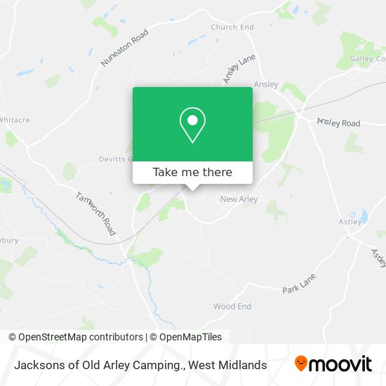Jacksons of Old Arley Camping. map