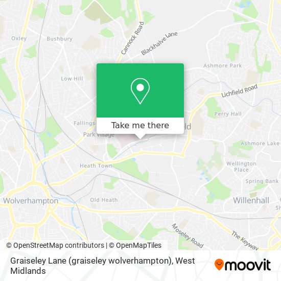 Graiseley Lane (graiseley wolverhampton) map