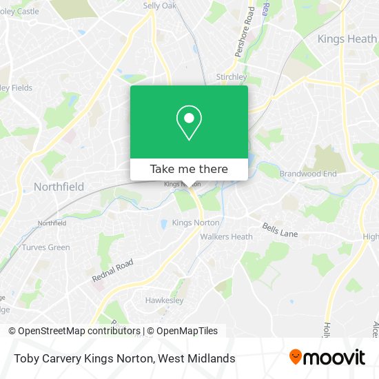 Toby Carvery Kings Norton map