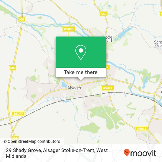 29 Shady Grove, Alsager Stoke-on-Trent map