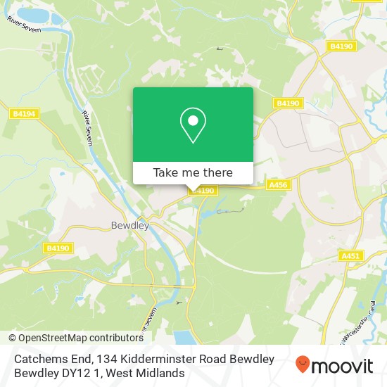 Catchems End, 134 Kidderminster Road Bewdley Bewdley DY12 1 map