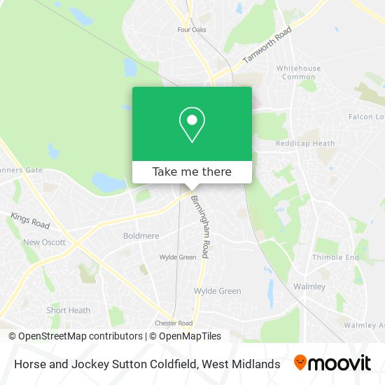 Horse and Jockey Sutton Coldfield map