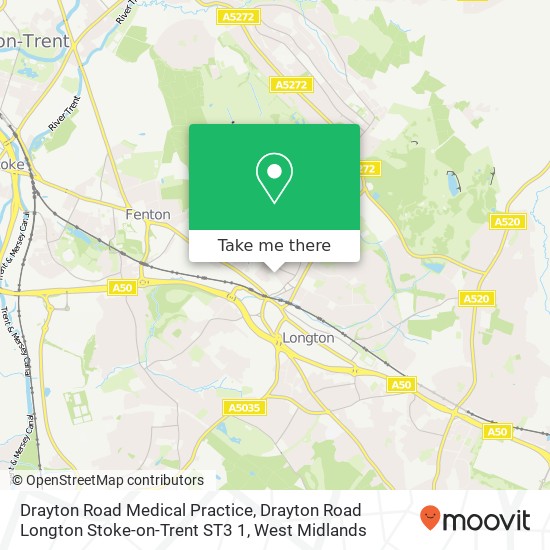 Drayton Road Medical Practice, Drayton Road Longton Stoke-on-Trent ST3 1 map