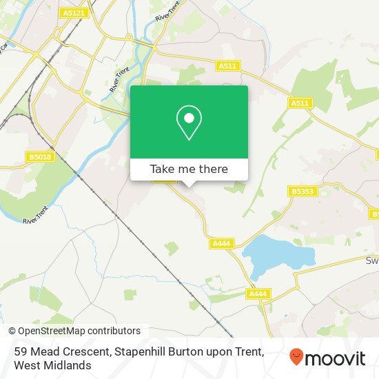 59 Mead Crescent, Stapenhill Burton upon Trent map