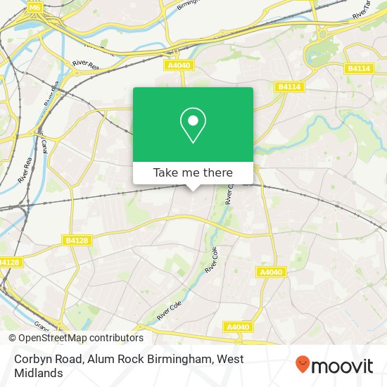 Corbyn Road, Alum Rock Birmingham map