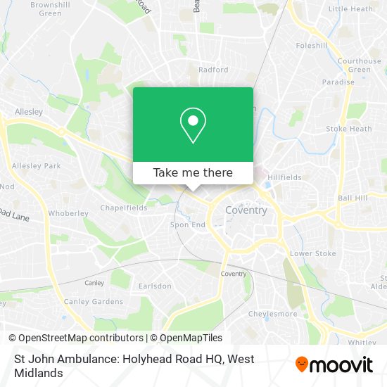 St John Ambulance: Holyhead Road HQ map