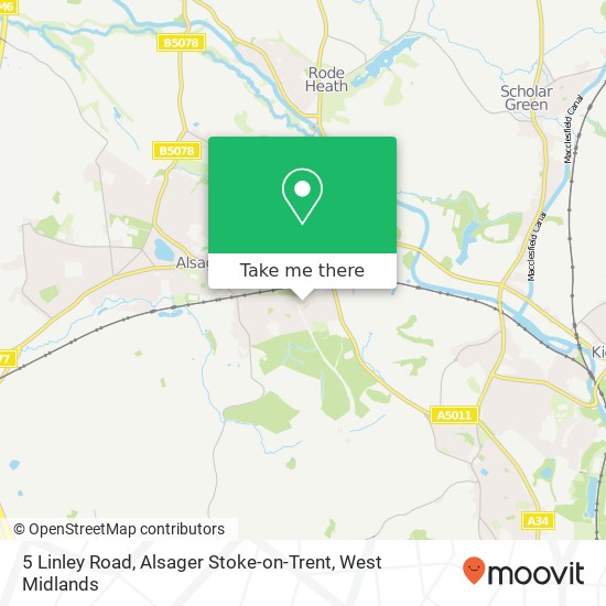 5 Linley Road, Alsager Stoke-on-Trent map