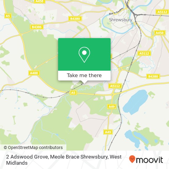 2 Adswood Grove, Meole Brace Shrewsbury map