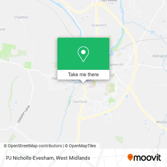 PJ Nicholls-Evesham map