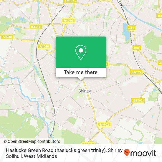 Haslucks Green Road (haslucks green trinity), Shirley Solihull map