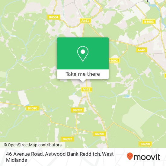 46 Avenue Road, Astwood Bank Redditch map