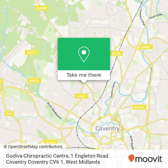 Godiva Chiropractic Centre, 1 Engleton Road Coventry Coventry CV6 1 map