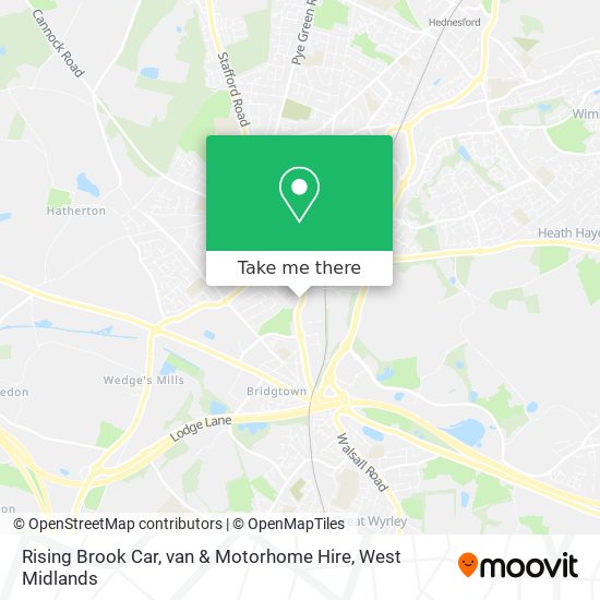 Rising Brook Car, van & Motorhome Hire map