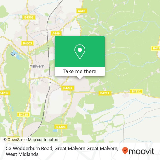 53 Wedderburn Road, Great Malvern Great Malvern map