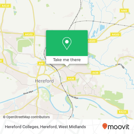 Hereford Colleges, Hereford map