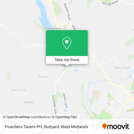 Poachers Tavern PH, Rudyard map