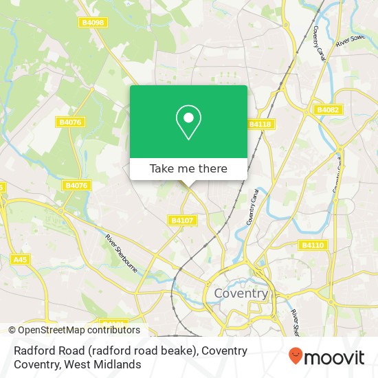 Radford Road (radford road beake), Coventry Coventry map