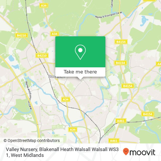 Valley Nursery, Blakenall Heath Walsall Walsall WS3 1 map