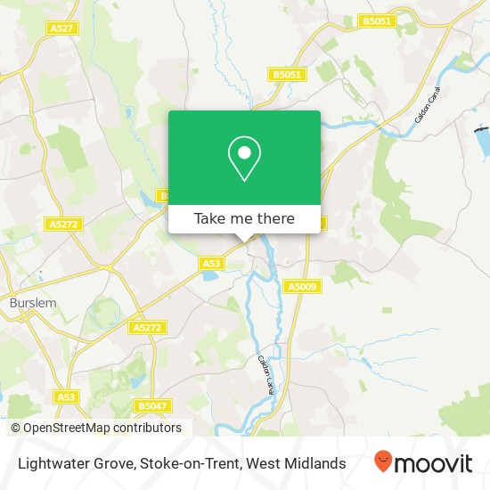 Lightwater Grove, Stoke-on-Trent map