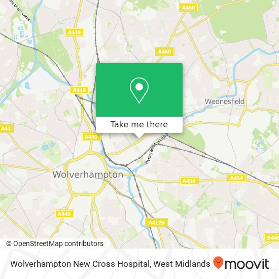 Wolverhampton New Cross Hospital map