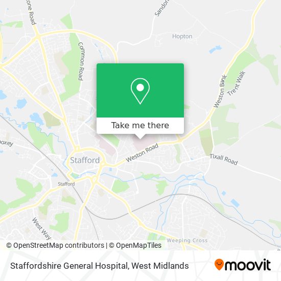 Staffordshire General Hospital map