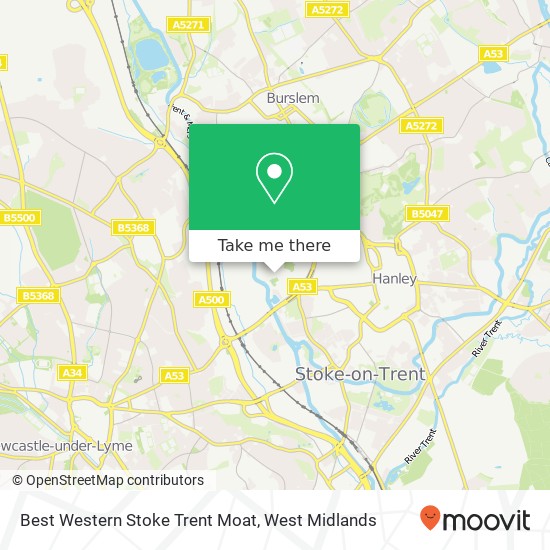 Best Western Stoke Trent Moat map