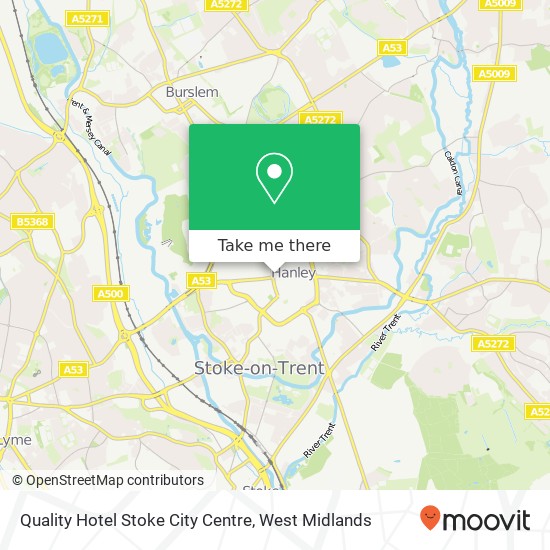 Quality Hotel Stoke City Centre map