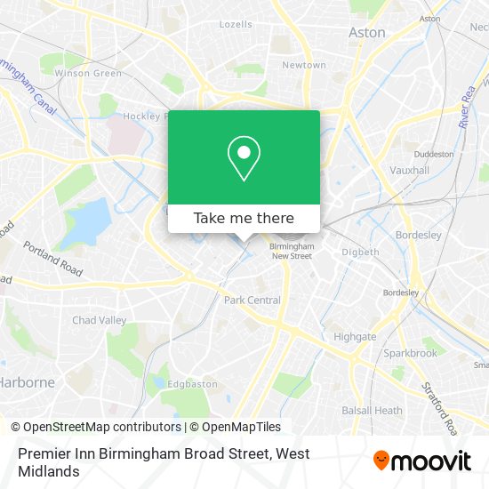 Premier Inn Birmingham Broad Street map