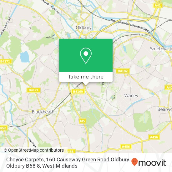 Choyce Carpets, 160 Causeway Green Road Oldbury Oldbury B68 8 map