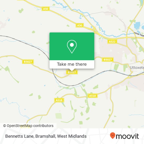 Bennetts Lane, Bramshall map