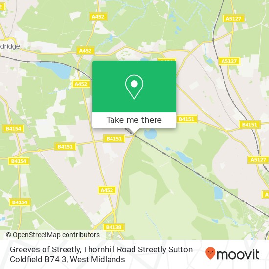 Greeves of Streetly, Thornhill Road Streetly Sutton Coldfield B74 3 map