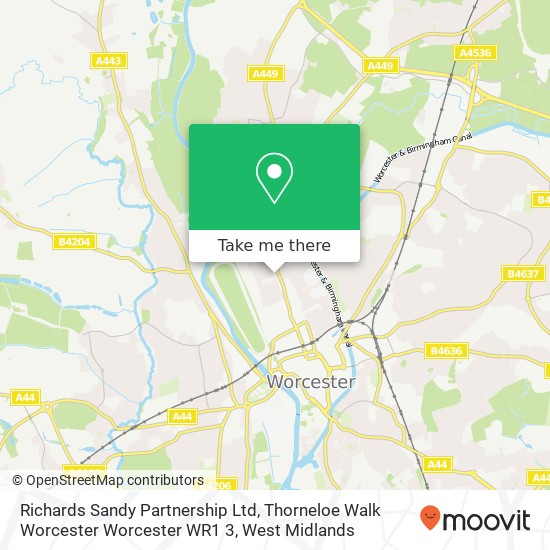 Richards Sandy Partnership Ltd, Thorneloe Walk Worcester Worcester WR1 3 map