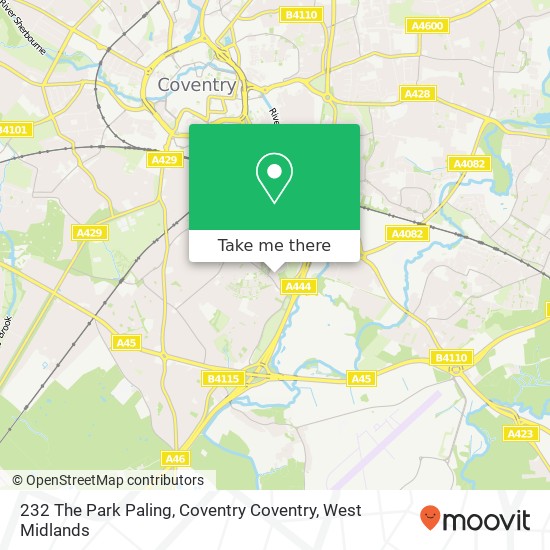232 The Park Paling, Coventry Coventry map