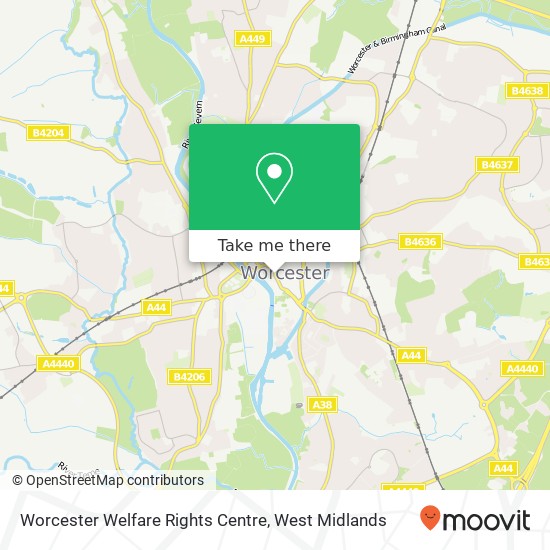 Worcester Welfare Rights Centre map