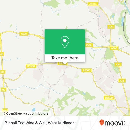 Bignall End Wine & Wall map