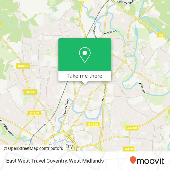 East West Travel Coventry map