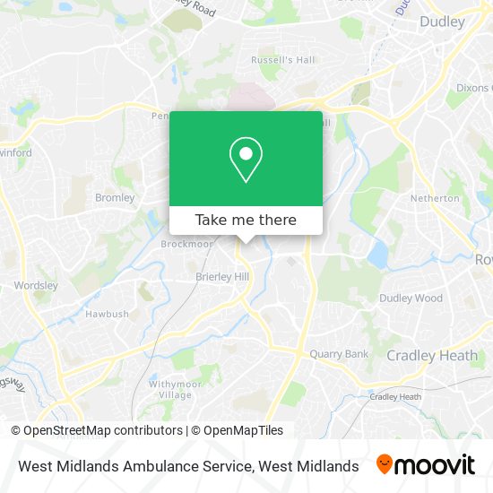 West Midlands Ambulance Service map