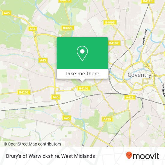 Drury's of Warwickshire map