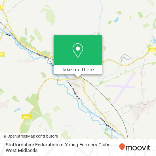 Staffordshire Federation of Young Farmers Clubs map
