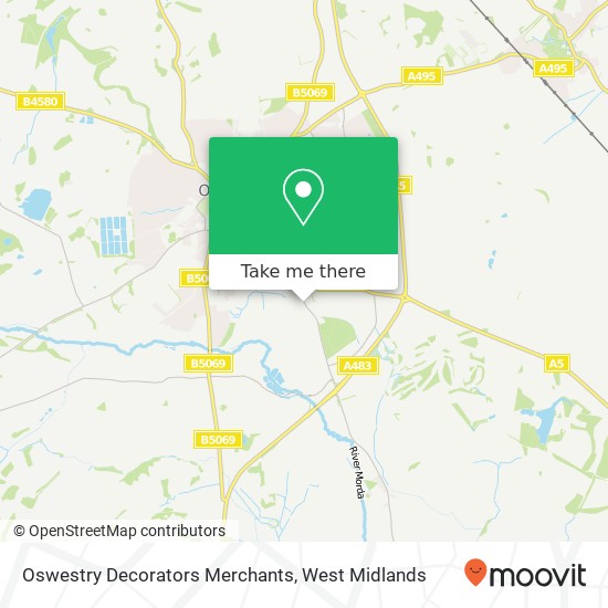 Oswestry Decorators Merchants map