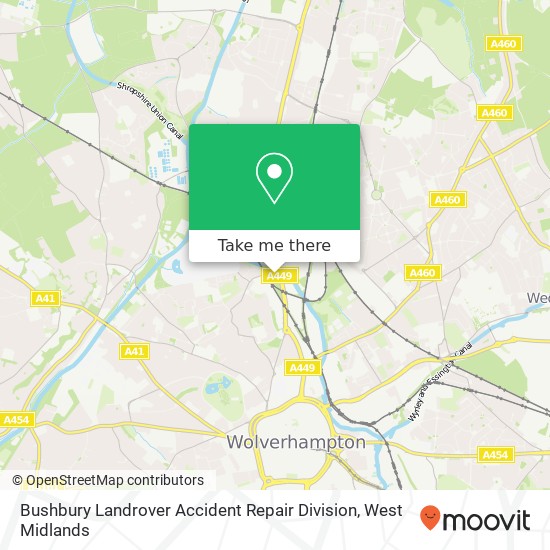 Bushbury Landrover Accident Repair Division map