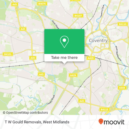 T W Gould Removals map