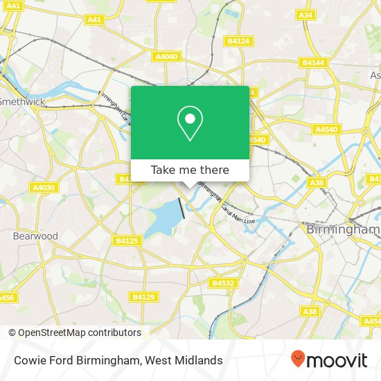 Cowie Ford Birmingham map