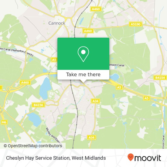 Cheslyn Hay Service Station map