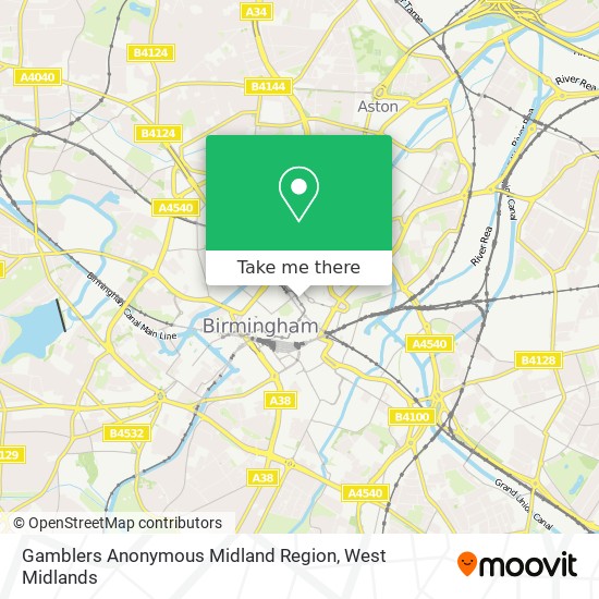 Gamblers Anonymous Midland Region map