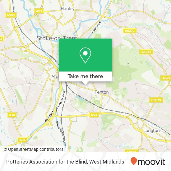 Potteries Association for the Blind map